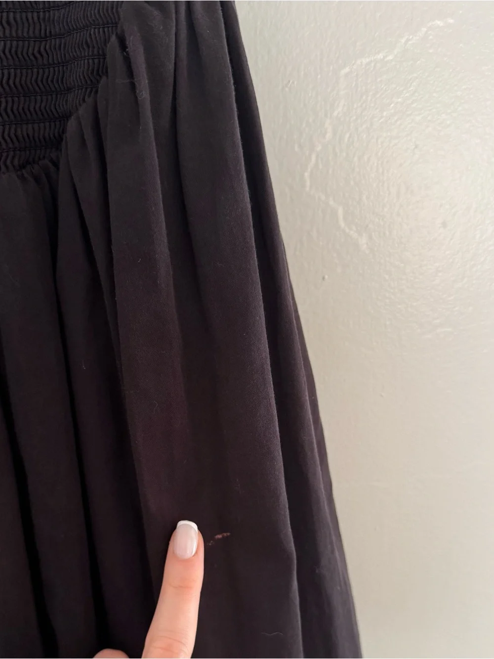 For Love And Lemons Bethany Black Midi Dress with White Lace Trim - Picture 6 of 6